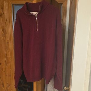 Filson Men's Maroon Zip-Up Sweater